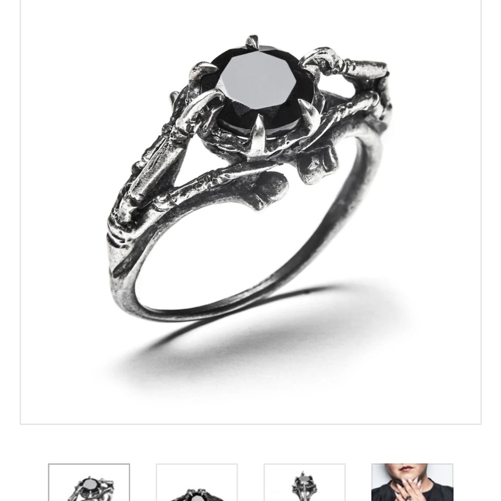 Bloodmilk psychopomp ring in onyx -size 11.25